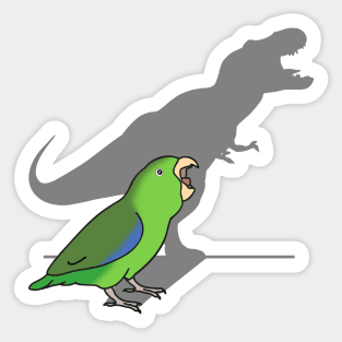 T-rex shadow - green parrotlet Sticker